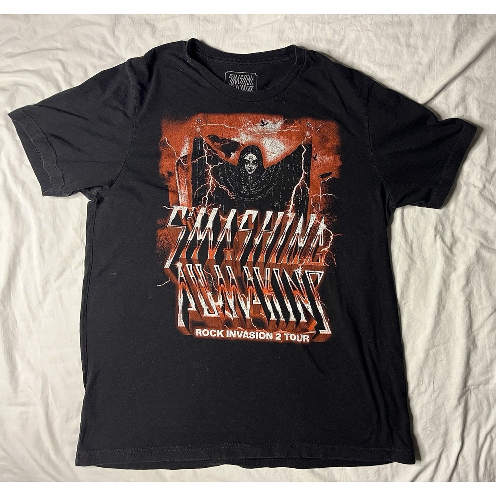 2022 Smashing Pumpkins Rick Invasion 2 Tour T Shirt Men's XL Black Short Sleeve